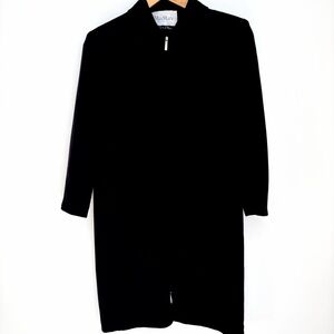 Max Mara – Zip Up Wool Shift Dress – Black – Made in Italy – Medium